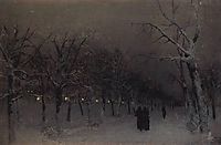 Boulevard in the evening., 1883, levitan