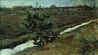 Early spring. A young pine tree., levitan