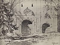 Entrance gate of Savvinsky monastery near Zvenigorod, 1884, levitan