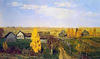 Golden autumn, village, 1889, levitan