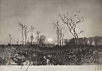 Landscape with moon, c.1885, levitan
