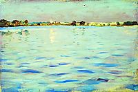 The last rays of the sun. A lake., 1899, levitan