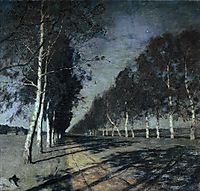 Moonlit Night. A Village., c.1888, levitan