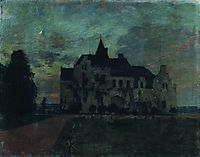 Twilight. A castle., 1898, levitan
