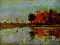The Twilight. Moon., 1898, levitan