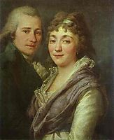 Portrait of V. I. Mitrofanov and M. A. Mitrofanova, c.1795, levitzky