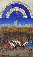 Facsimile of December: Hunting Wild Boar, limbourg