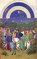 Facsimile of May: Celebrating May Day Near the Town of Riom in the Auvergne, c.1415, limbourg