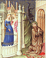 St. Jerome Tempted by Dancing Girls, c.1408, limbourg