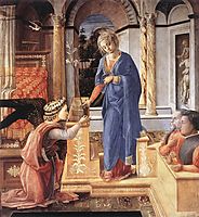 The Annunciation with two Kneeling Donors, 1455, lippi
