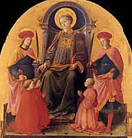 St. Lawrence Enthroned with Saints and Donors, 1453, lippi