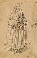 Standing Woman Holding a Muff Facing Right, 1760, longhi