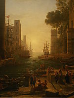 Embarkation of St. Paula in Ostia, lorrain