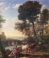 Landscape with Apollo Guarding the Herds of Admetus, 1645, lorrain