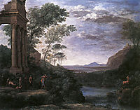 Landscape with Ascanius Shooting the Stag of Sylvia, 1682, lorrain