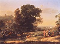 Landscape with Cephalus and Procris Reunited by Diana, 1645, lorrain