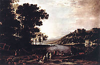 Landscape with Merchants, c.1630, lorrain