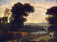 Landscape with Rest in Flight to Egypt, 1666, lorrain