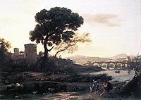 Landscape with Shepherds  - The Pont Molle, 1645, lorrain