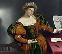 A Lady with a Drawing of Lucretia, c.1531, lotto