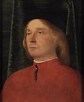Portrait of a young man in red garment, c.1503, lotto