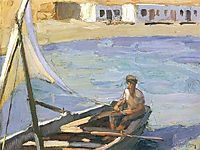 Boat with Sail (Panormos, Tinos), 1926, lytras