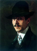 Portrait of painter Oumvertos Argyros, 1903, lytras