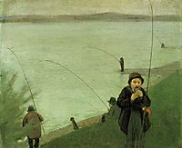 Anglers on the Rhine, 1907, macke