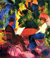 At the Garden Table, 1914, macke