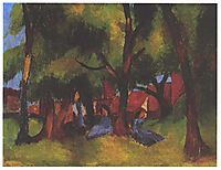 Children and sunny trees, 1913, macke