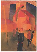 Church Decorated with Flags, 1914, macke