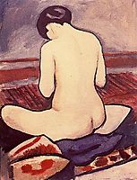 Seated female with a pillow, macke