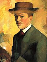 Self-Portrait with Hat, 1909, macke
