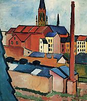 St. Mary-s with Houses and Chimney (Bonn), 1911, macke