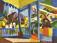 Terrace of the country house in St. Germain, 1914, macke