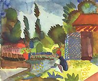 Tunis landscape with a sedentary Arabs, 1914, macke