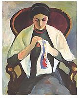 Woman Sewing, macke