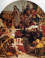 Chaucer at the Court of Edward III, 1851, madoxbrown