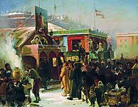 Fair Booths on Admiralty Square, St. Petersburg, 1869, makovsky