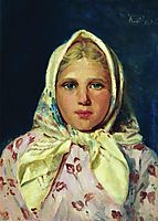 Girl in a Kerchief (Portrait of the Girl), c.1870, makovsky