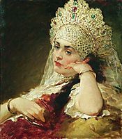 The girl in pearl necklace, c.1890, makovsky