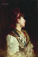 The girl with the red ribbon, c.1900, makovsky