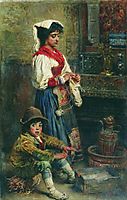 Models waiting for Artist (basking Italians), 1904, makovsky