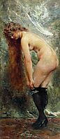 Nude Woman in Black Stockins, c.1900, makovsky