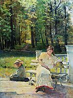 Olenka and Kolya on the Steps, c.1900, makovsky