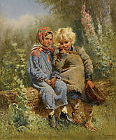 Peasant Children at rest, 1875, makovsky
