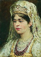 Portrait of the Girl in a Russian Dress, makovsky