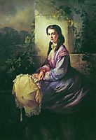 Portrait of Princess S.Stroganova, 1864, makovsky