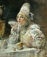 Tea Drinking, 1914, makovsky