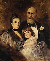 Volkov-s Family. Group Portrait of M.S.Volkov, S.N.Volkova and S.M.Volkov-Manzei, c.1890, makovsky